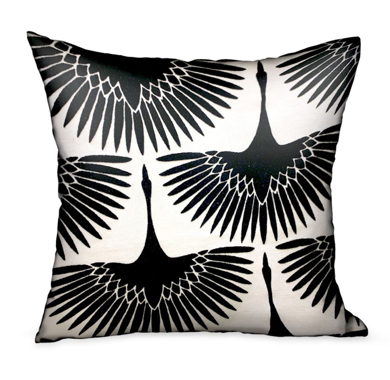 Black Swan Luxury Throw Pillow featuring a unique animal motif, handcrafted fabric, and an elegant black color, perfect for home decor.