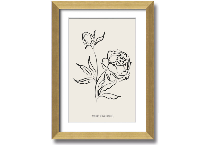 A beautifully framed print of vibrant flowers in full bloom, showcasing multiple frame colour options.