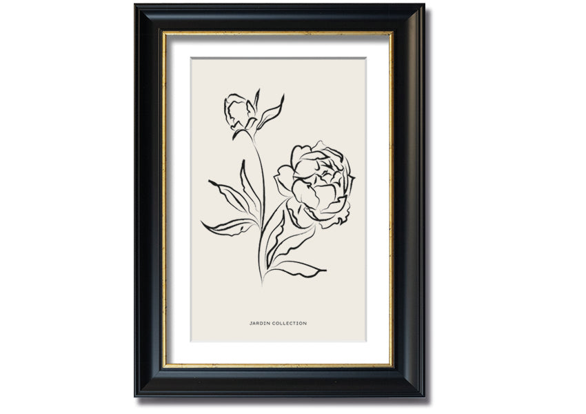 A beautifully framed print of vibrant flowers in full bloom, showcasing multiple frame colour options.