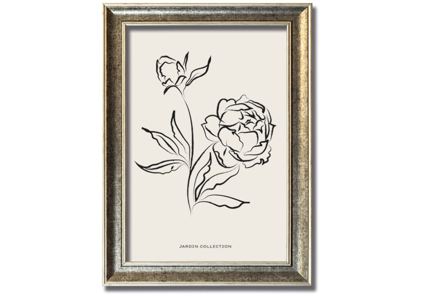 A beautifully framed print of vibrant flowers in full bloom, showcasing multiple frame colour options.