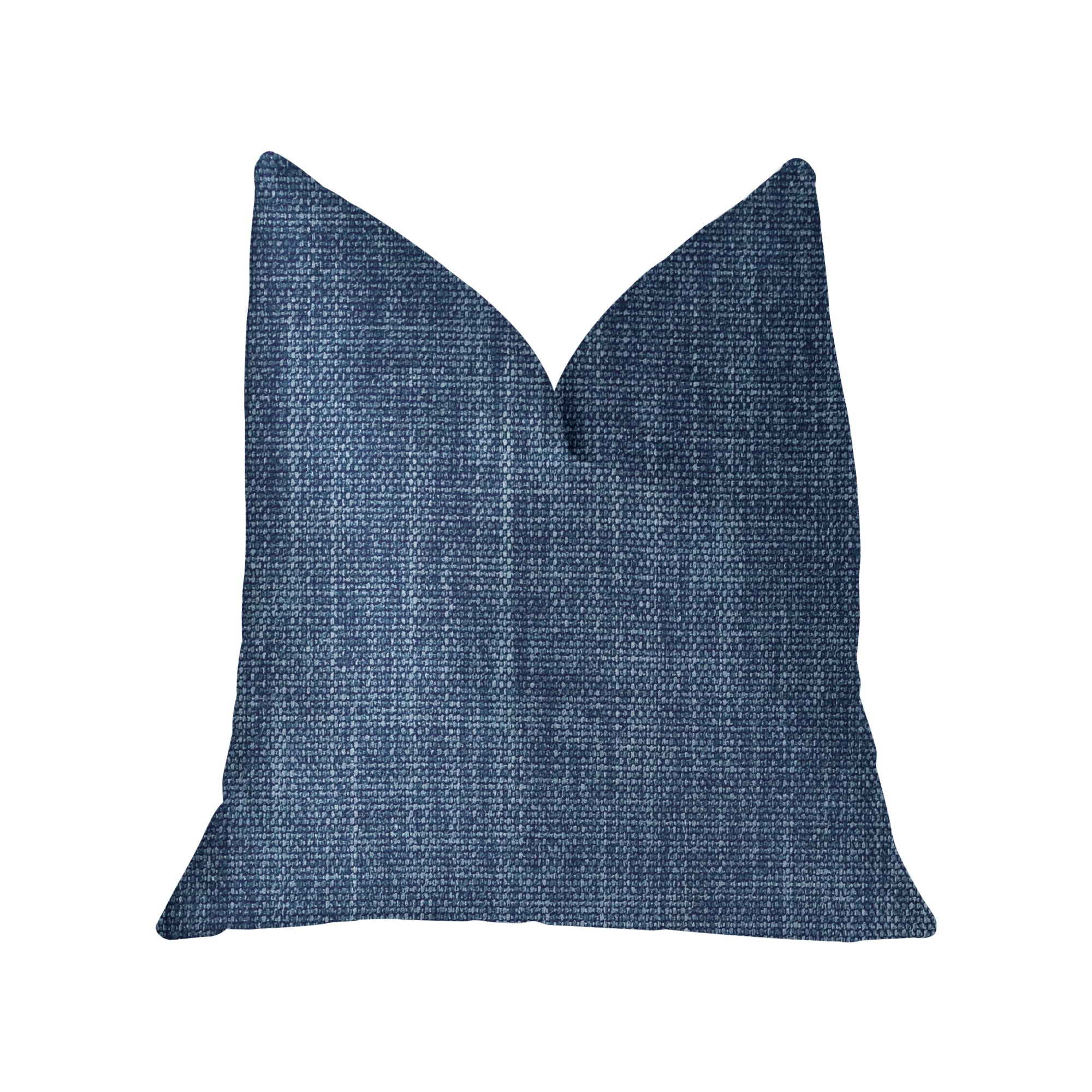Blue Moon Blue Luxury Throw Pillow showcasing elegant blue fabric with invisible zipper and double-sided design.