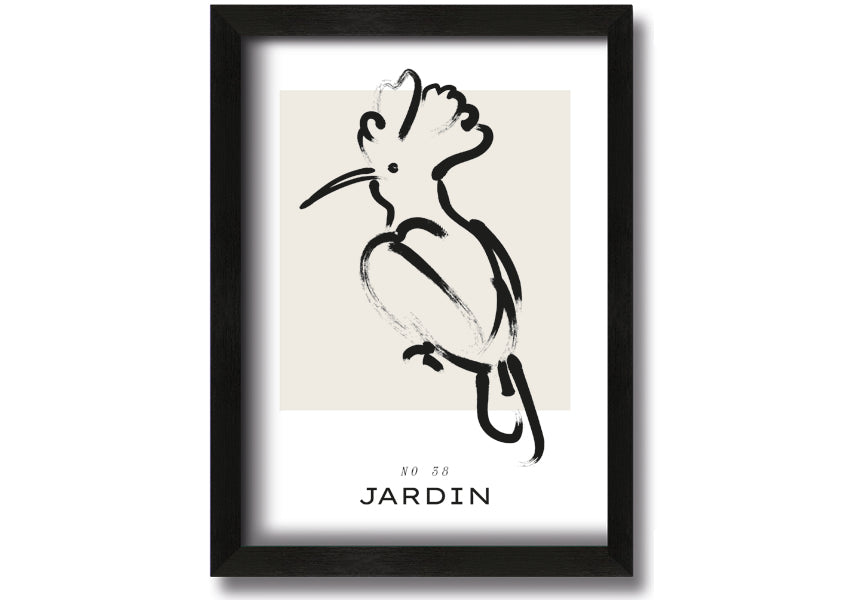 A beautifully framed Bohemian Bird print showcasing vibrant colors and intricate details, ready to hang on the wall.