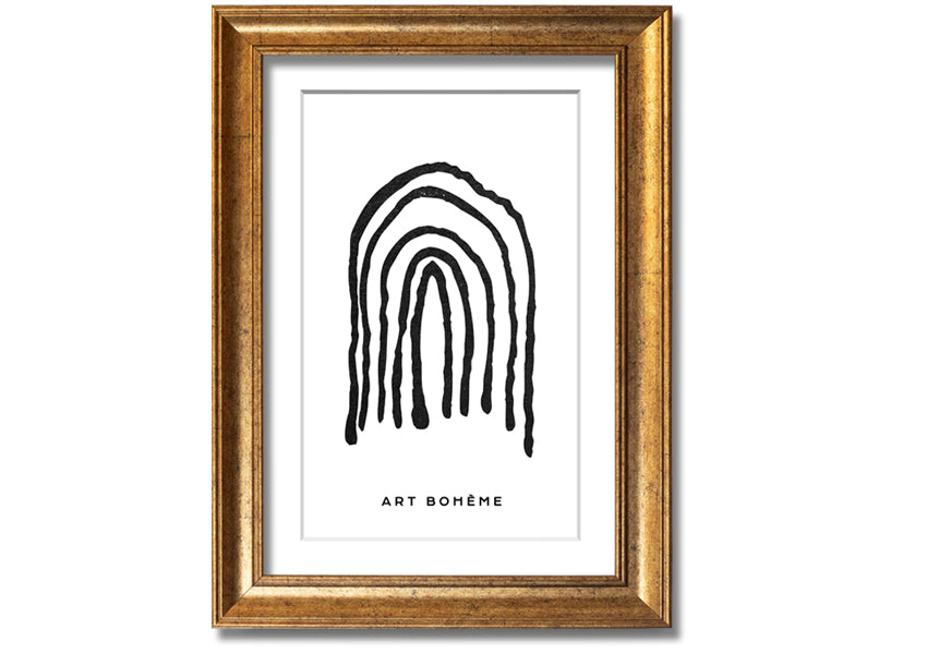 A colorful Bohemian Rainbow framed print showcasing vibrant hues in a stylish frame, ready to hang.