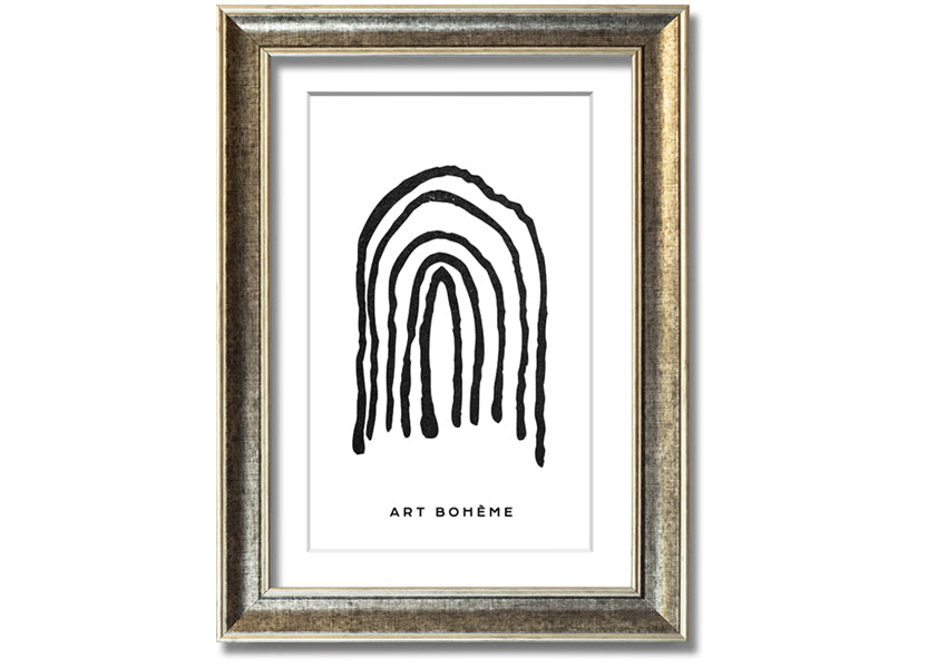 A colorful Bohemian Rainbow framed print showcasing vibrant hues in a stylish frame, ready to hang.