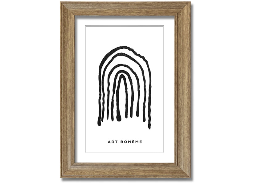 A colorful Bohemian Rainbow framed print showcasing vibrant hues in a stylish frame, ready to hang.