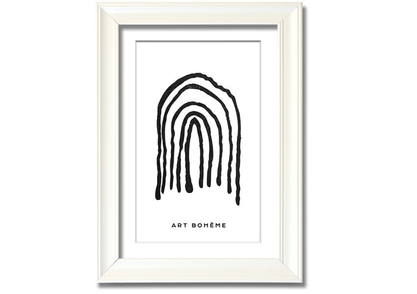A colorful Bohemian Rainbow framed print showcasing vibrant hues in a stylish frame, ready to hang.