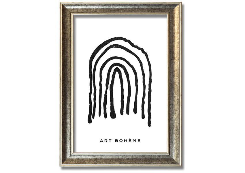 A colorful Bohemian Rainbow framed print showcasing vibrant hues in a stylish frame, ready to hang.