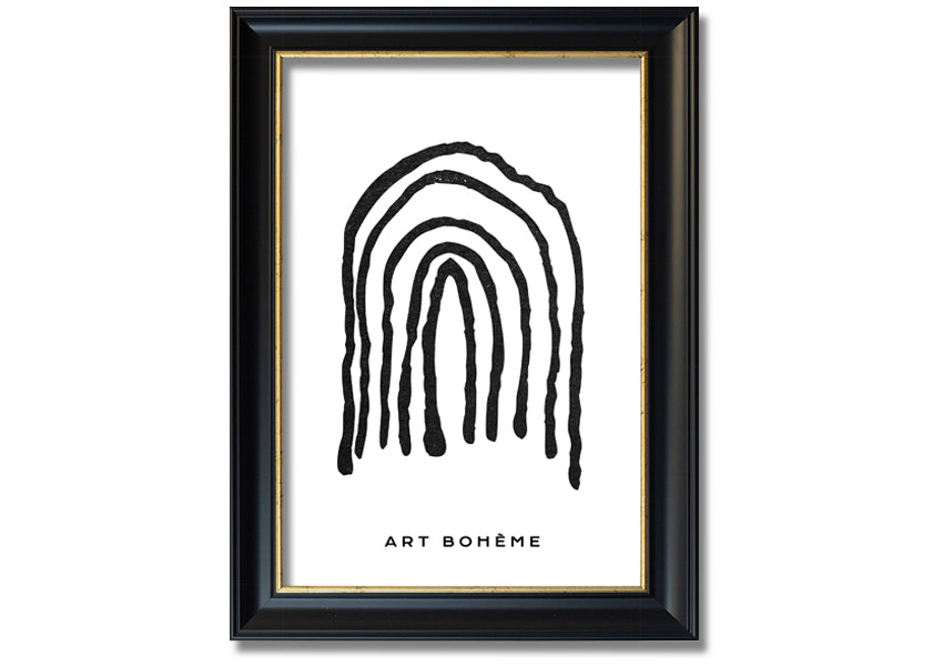 A colorful Bohemian Rainbow framed print showcasing vibrant hues in a stylish frame, ready to hang.