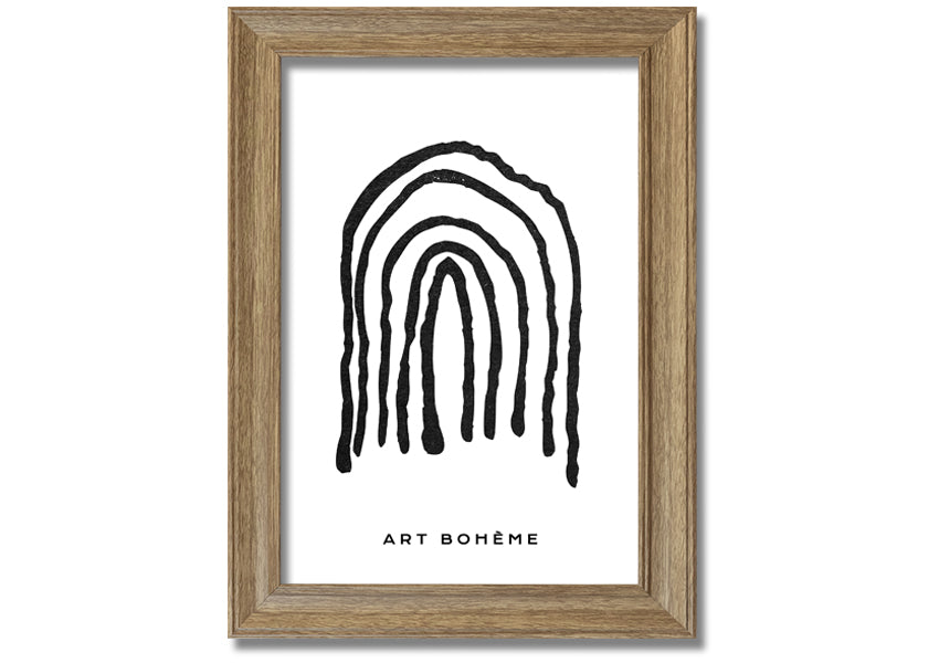 A colorful Bohemian Rainbow framed print showcasing vibrant hues in a stylish frame, ready to hang.