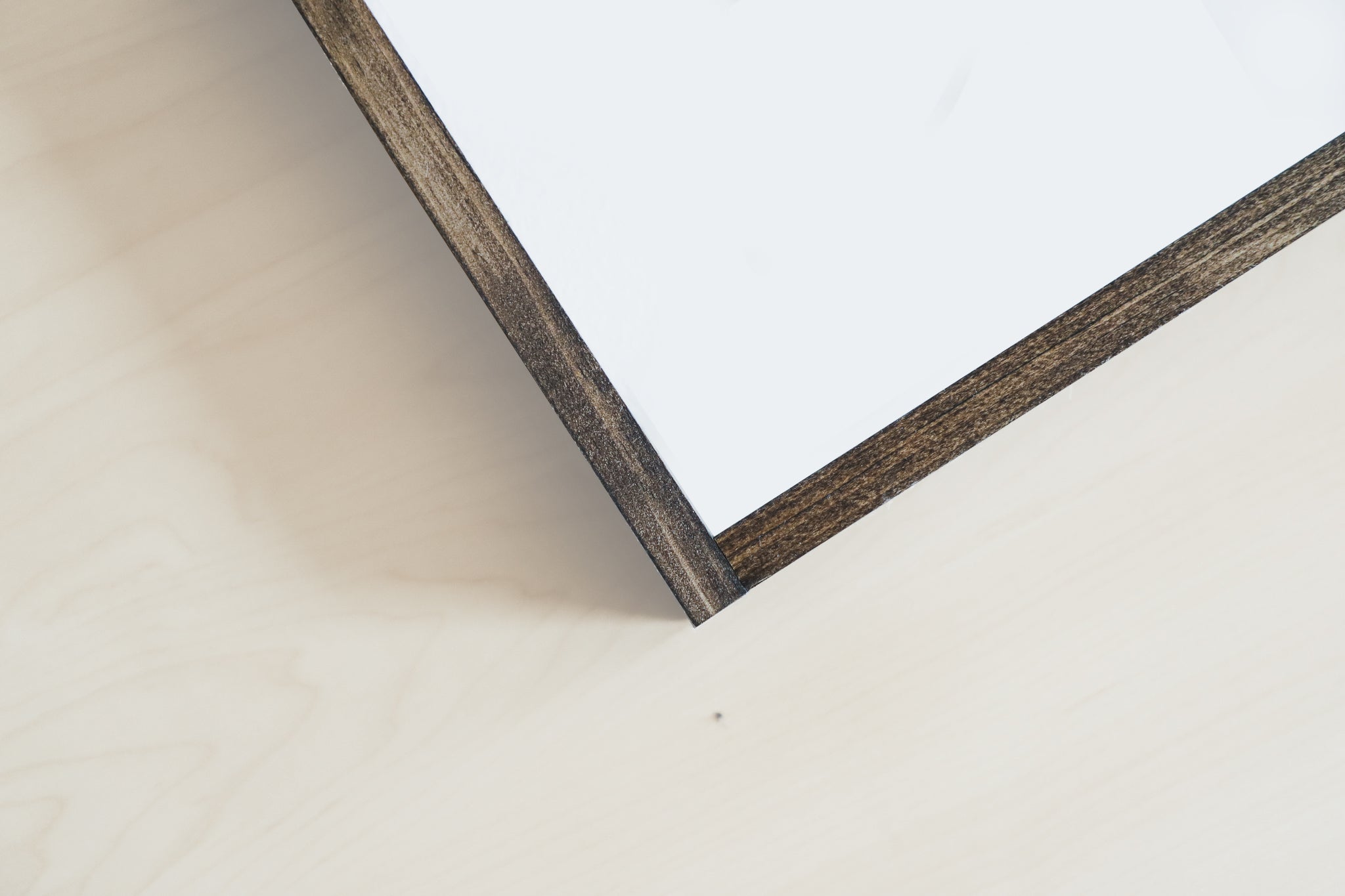 Bon Appetit Wood Sign featuring black waterproof text on a white background, framed in wood stain on pine wood, handmade in Toronto.