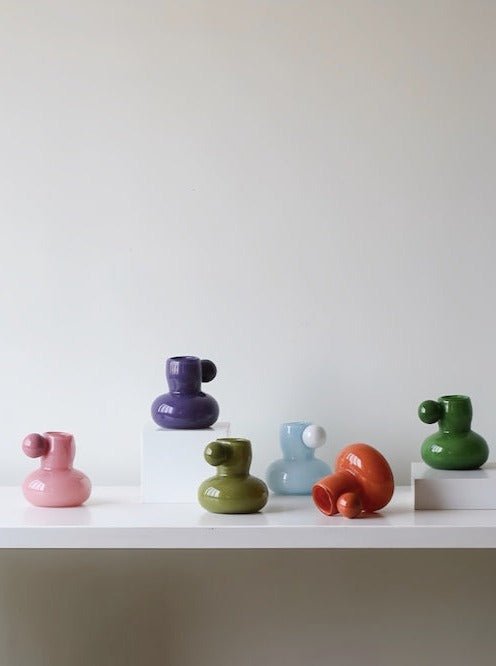 Bonbon Mini Decorative Jar in vibrant dopamine colors, featuring a cute soft shape, perfect for home decor and versatile use.