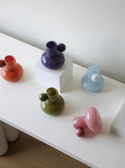 Bonbon Mini Decorative Jar in vibrant dopamine colors, featuring a cute soft shape, perfect for home decor and versatile use.