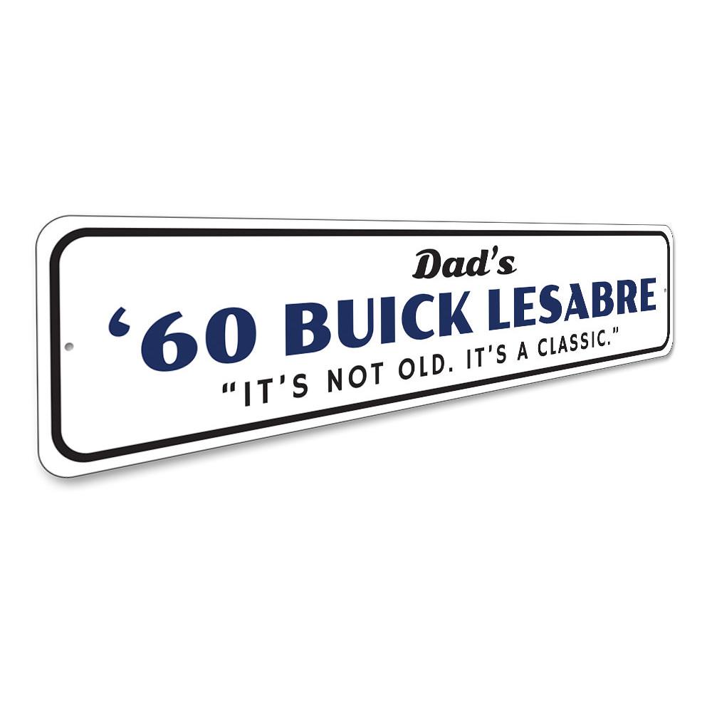 Custom Buick Lesabre metal sign, showcasing high-quality aluminum with vibrant colors, perfect for garages and man caves.