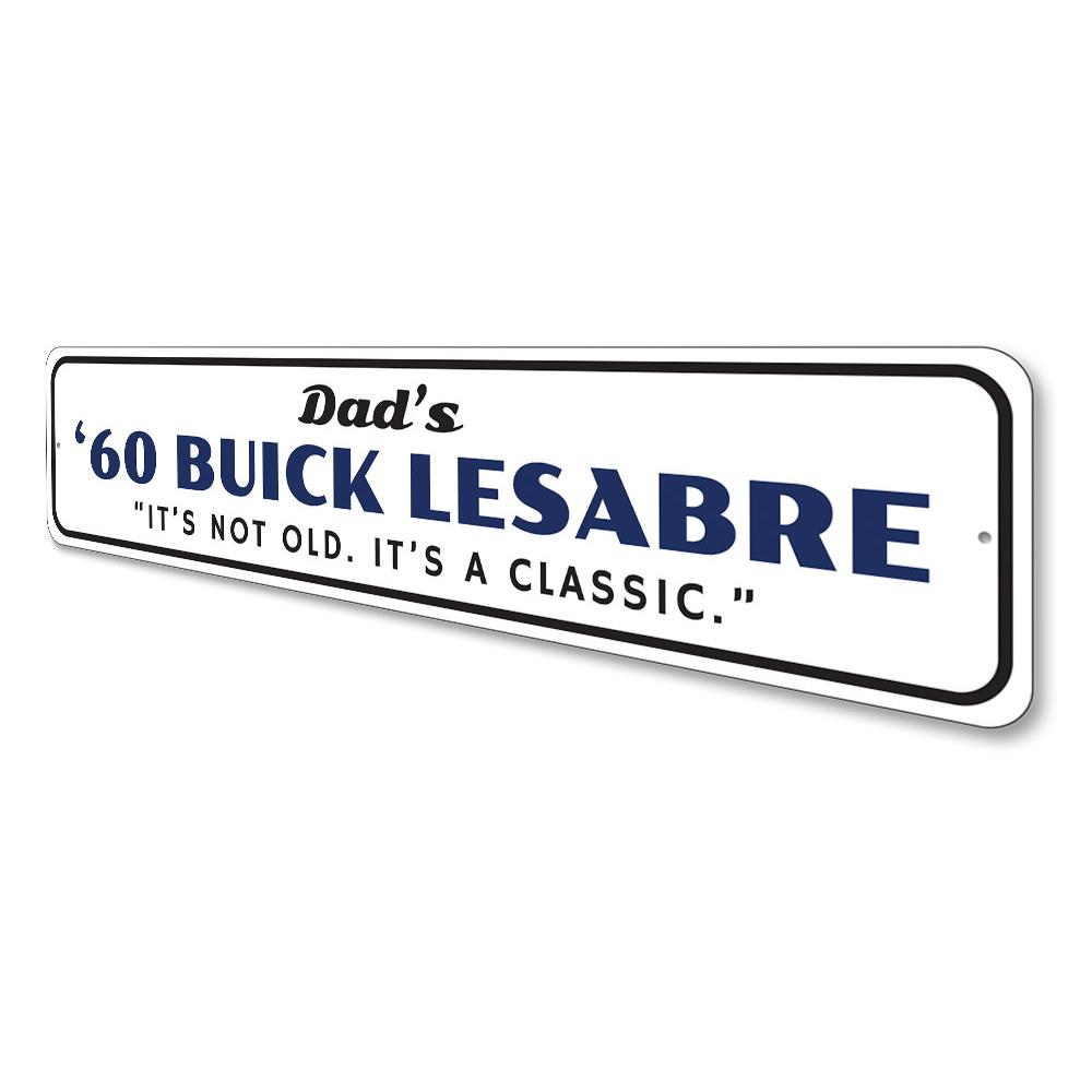 Custom Buick Lesabre metal sign, showcasing high-quality aluminum with vibrant colors, perfect for garages and man caves.