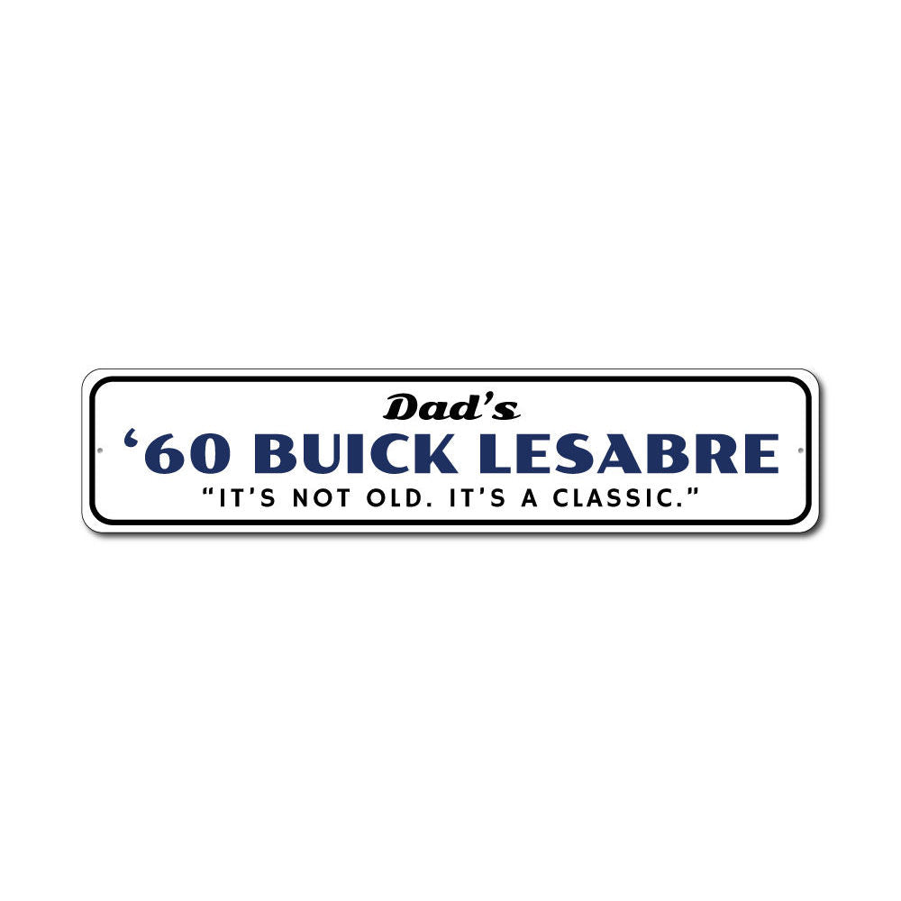 Custom Buick Lesabre metal sign, showcasing high-quality aluminum with vibrant colors, perfect for garages and man caves.
