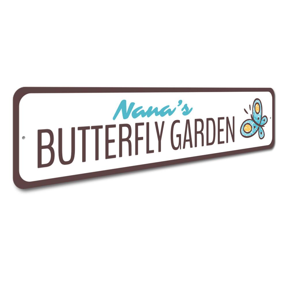 A beautifully crafted Butterfly Garden Sign made from high-quality aluminum, featuring vibrant colors and intricate butterfly designs, perfect for indoor or outdoor decor.