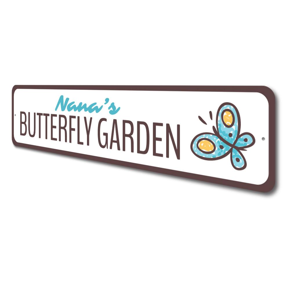 A beautifully crafted Butterfly Garden Sign made from high-quality aluminum, featuring vibrant colors and intricate butterfly designs, perfect for indoor or outdoor decor.