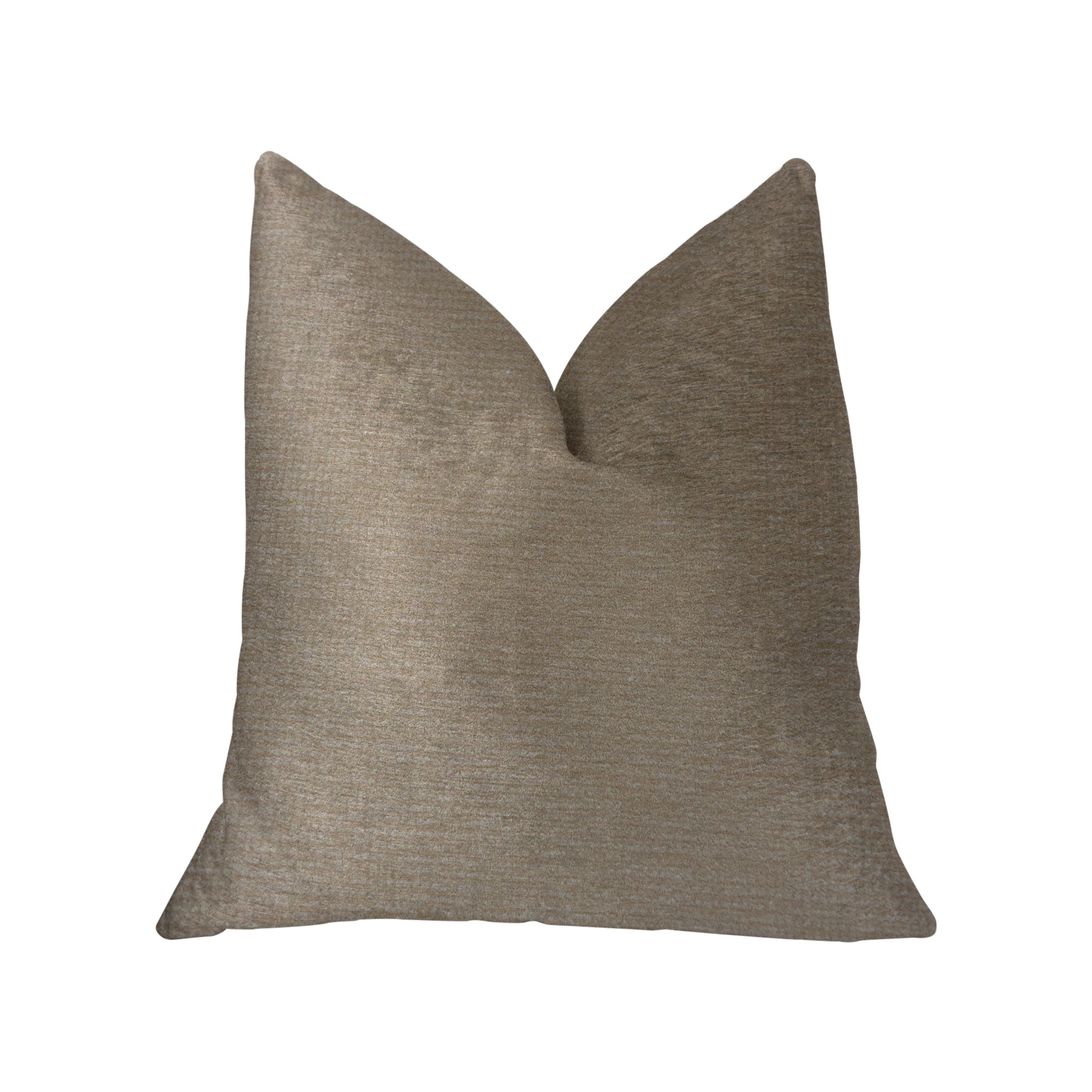 Café au lait brown and beige luxury throw pillow with elegant design and invisible zipper, handmade in the USA.