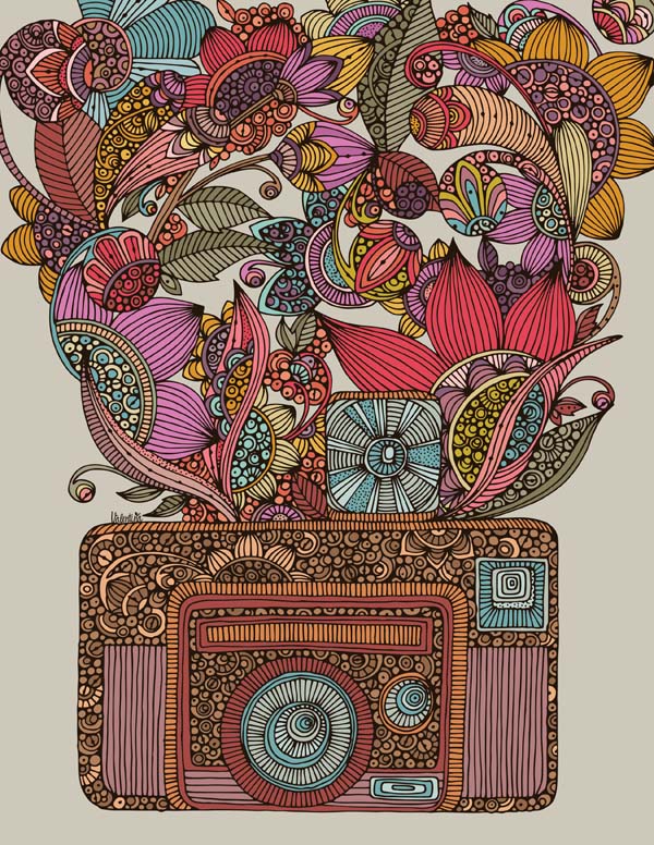 Camara archival art print featuring original pen and ink art with vibrant digital coloring, sized 8x10 inches.