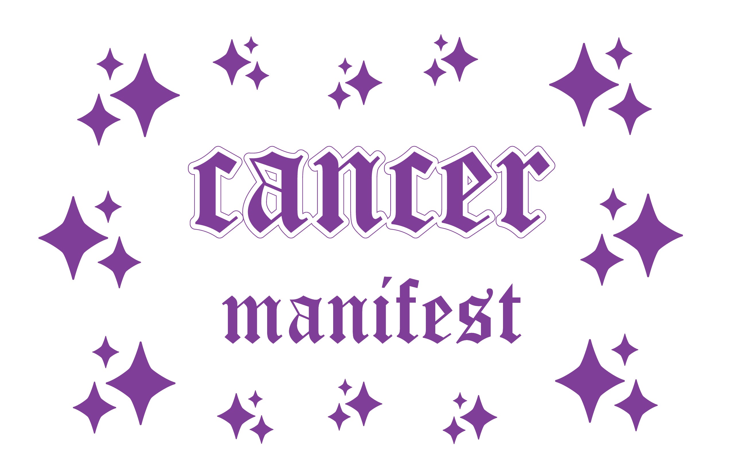 A sheet of Cancer horoscope wall decal stickers featuring 14 unique matte designs, perfect for home decor.