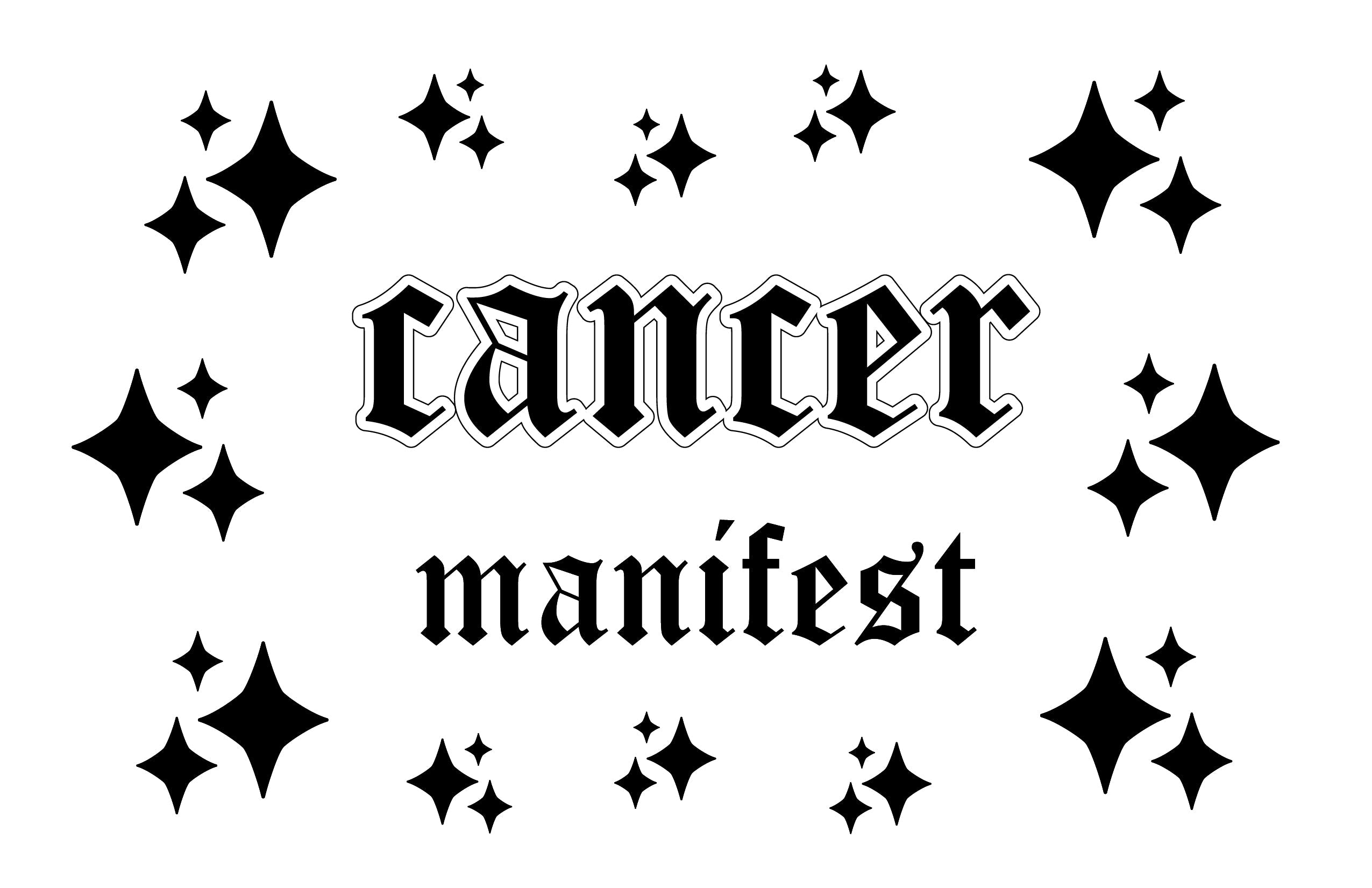 A sheet of Cancer horoscope wall decal stickers featuring 14 unique matte designs, perfect for home decor.