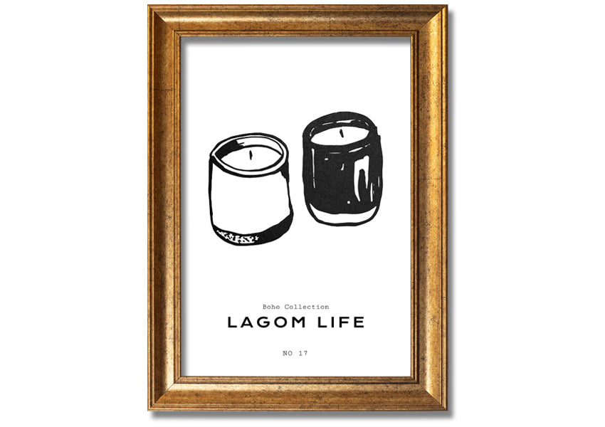 A beautifully framed print titled 'Candles Together', showcasing elegant candle imagery, available in various frame colors.