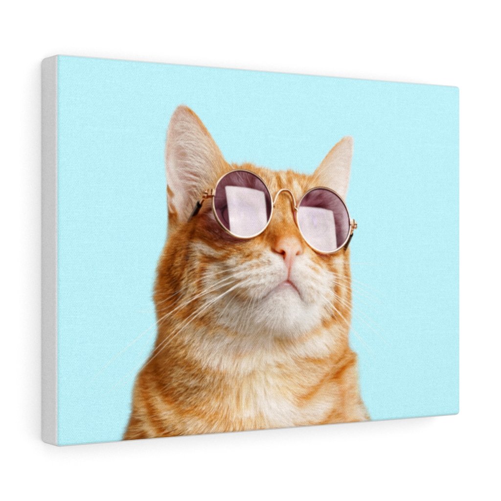 Canvas wall art featuring a humorous cat design, printed on high-quality cotton fabric with vibrant colors.