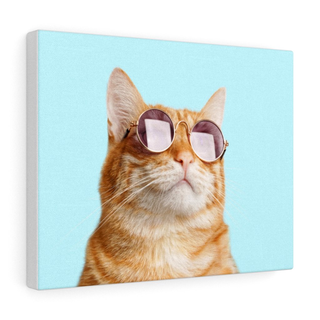 Canvas wall art featuring a humorous cat design, printed on high-quality cotton fabric with vibrant colors.