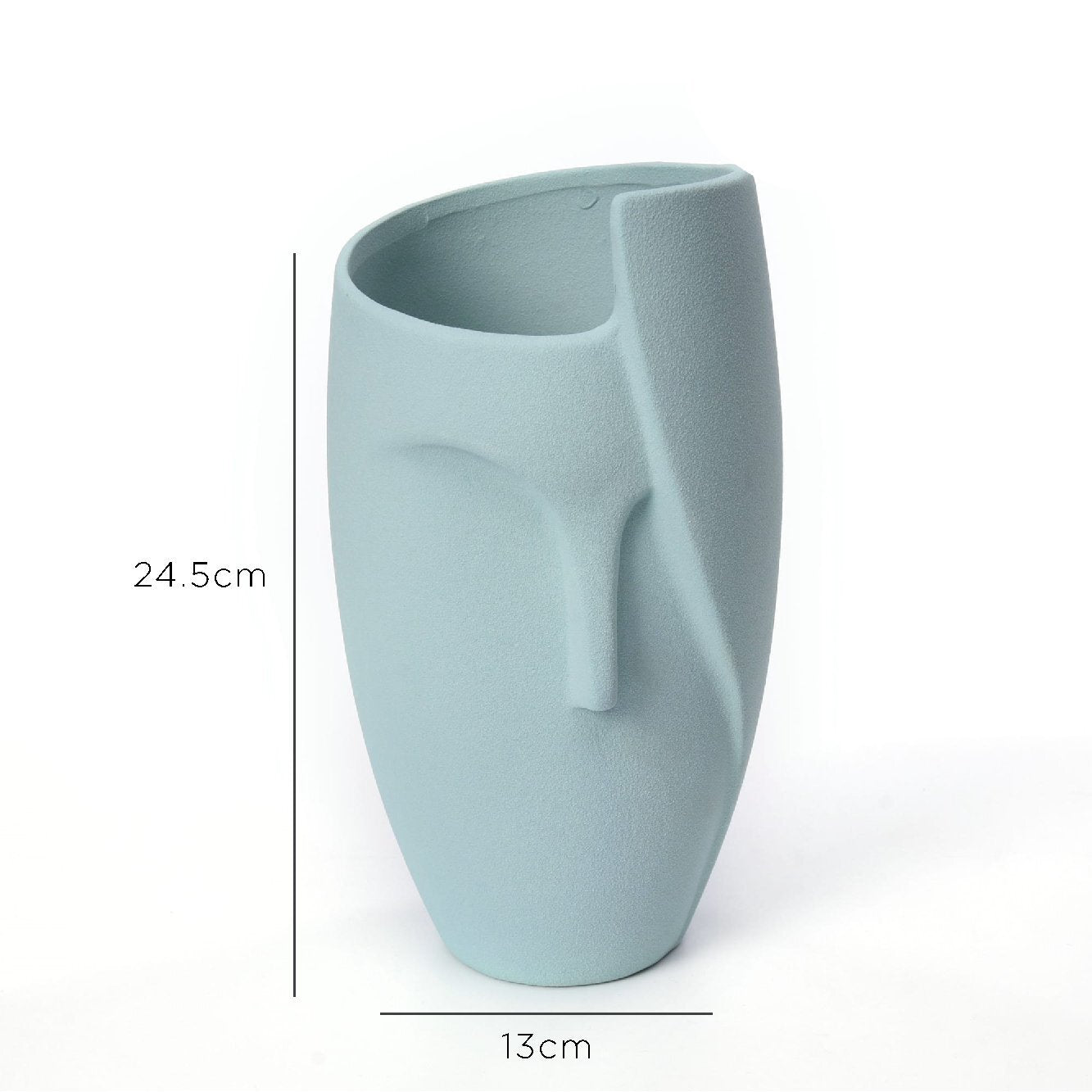 A unique ceramic face planter featuring a whimsical face design, perfect for holding small plants like succulents and herbs.