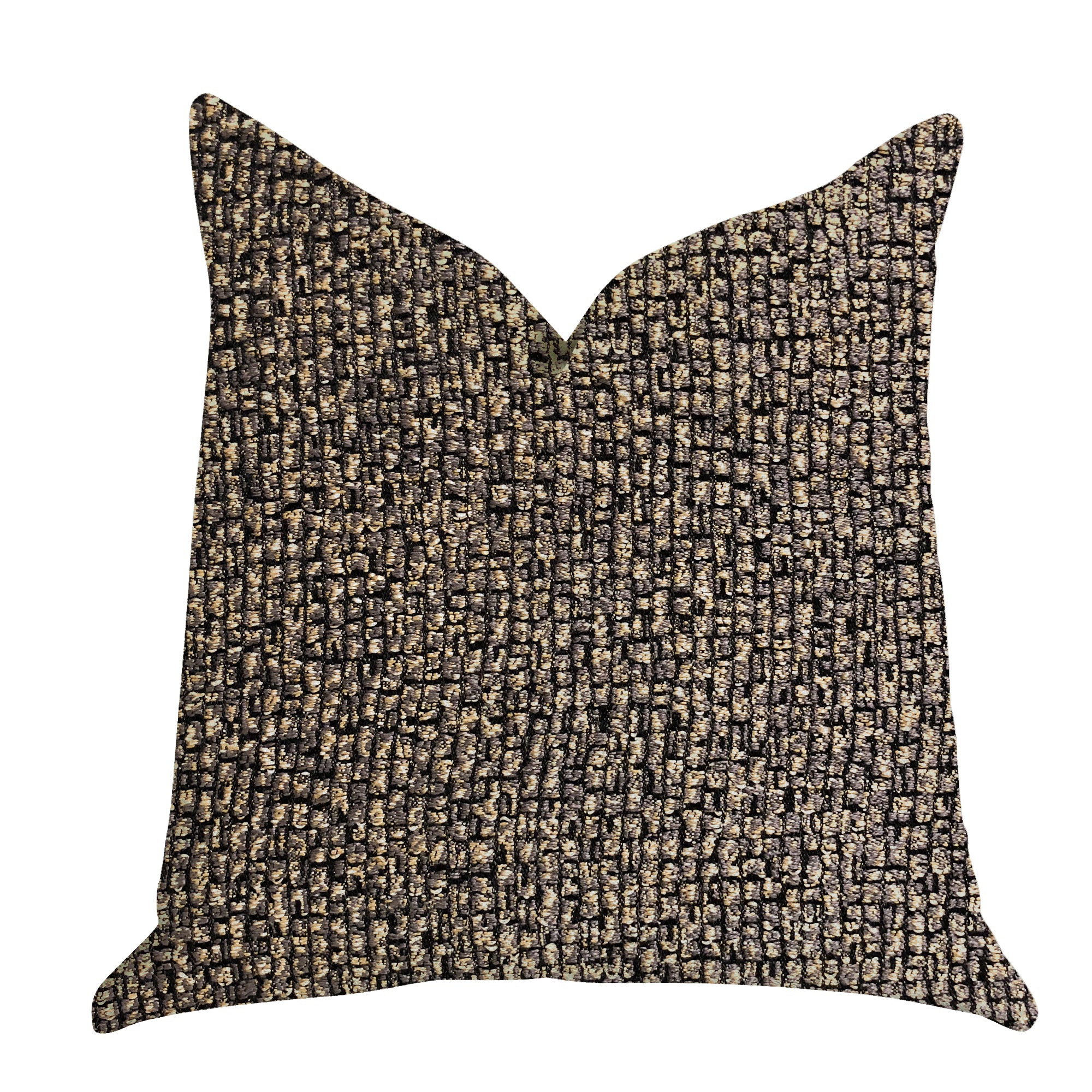 Chameleon bronze and gold tone luxury throw pillow with double-sided design and invisible zipper, showcasing elegant fabric blend.