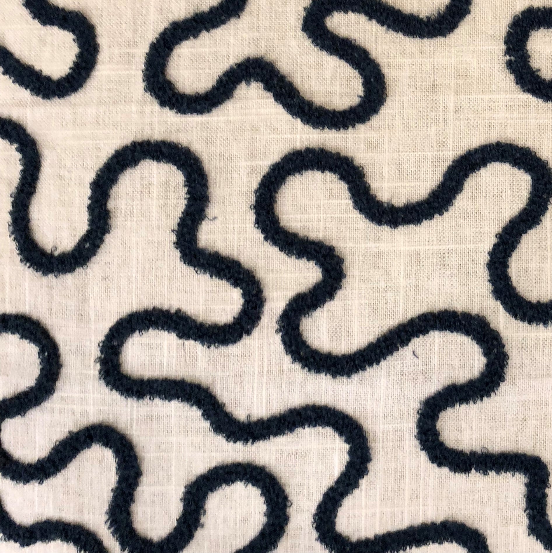 Chandra Taal Blue and Beige Luxury Throw Pillow showcasing an abstract design with a blend of blue and beige colors, featuring an invisible zipper and double-sided fabric.