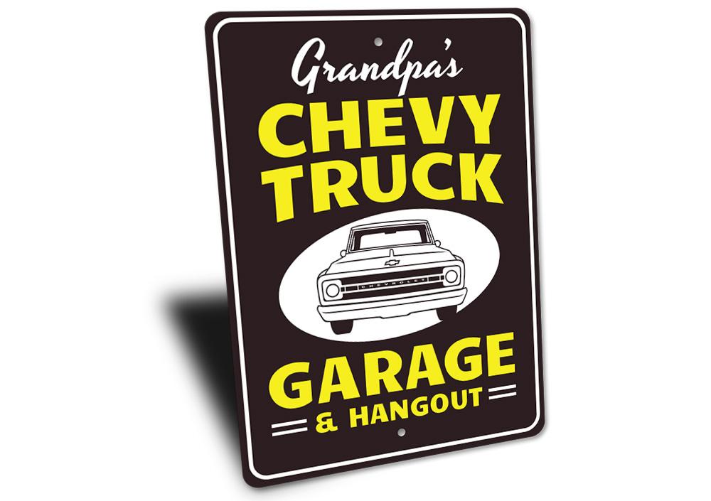 "Grandpa's Chevy Truck Garage Sign"