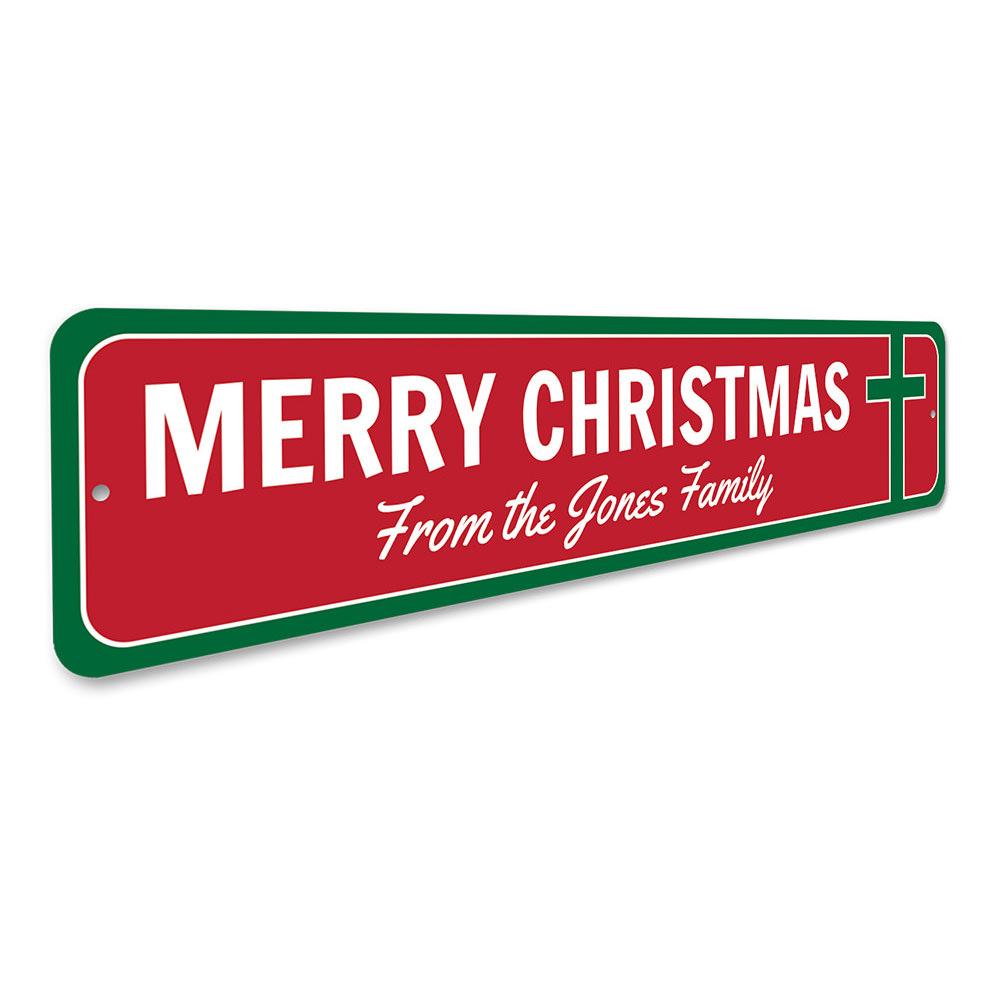 A beautifully designed Christian Cross Sign, perfect for Christmas decorations, showcasing a unique design made from high-quality aluminum.