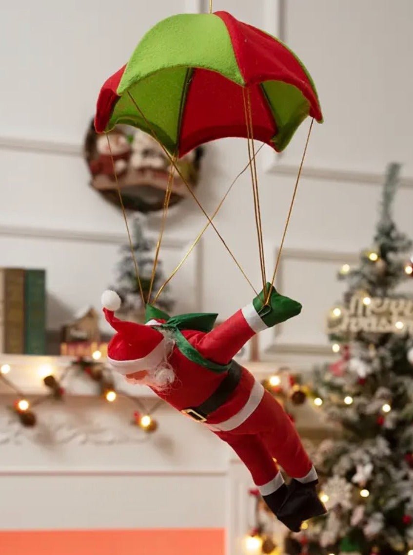 Christmas Electric Santa Decor featuring Santa climbing ropes and ladders, showcasing vibrant colors and detailed craftsmanship.