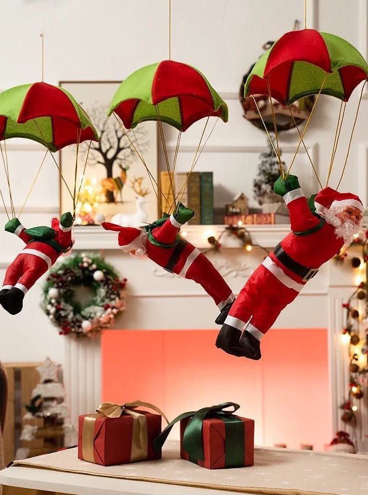 Christmas Electric Santa Decor featuring Santa climbing ropes and ladders, showcasing vibrant colors and detailed craftsmanship.