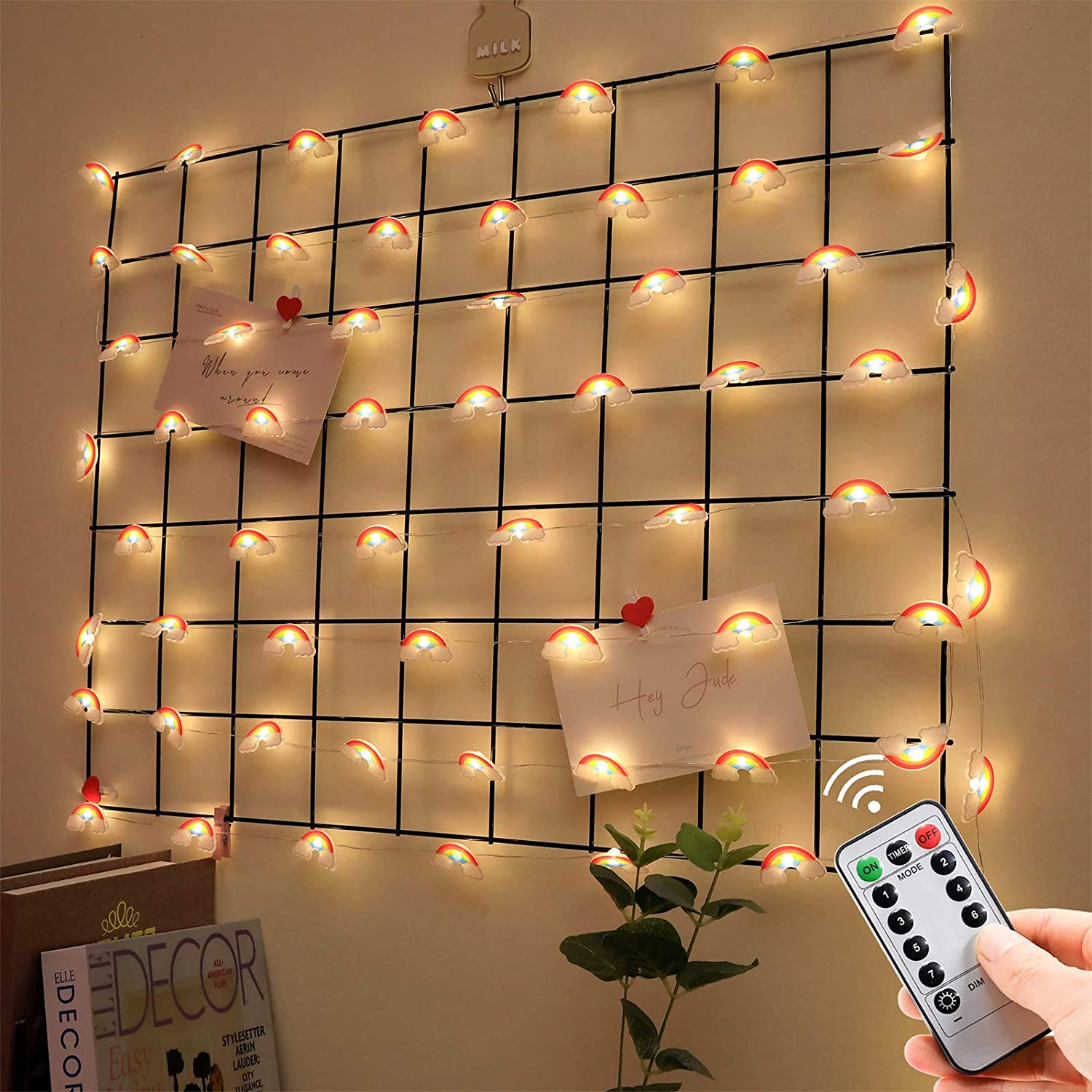 Colorful Christmas Rainbow String Lights with 30 LED bulbs, showcasing a festive and cozy atmosphere, perfect for holiday decorations.