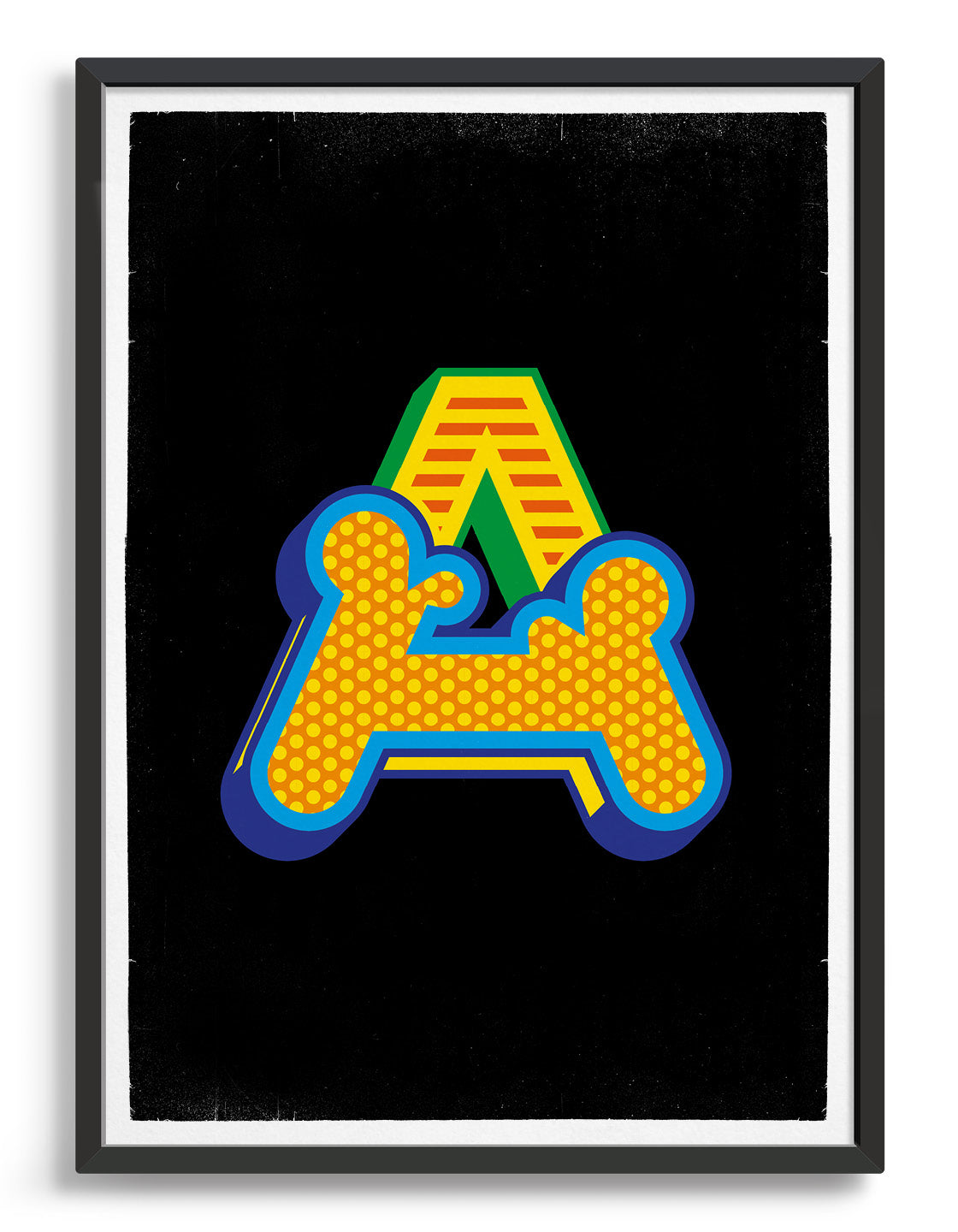 Circus Alphabet art print in black featuring customizable letters inspired by classic circus typography.