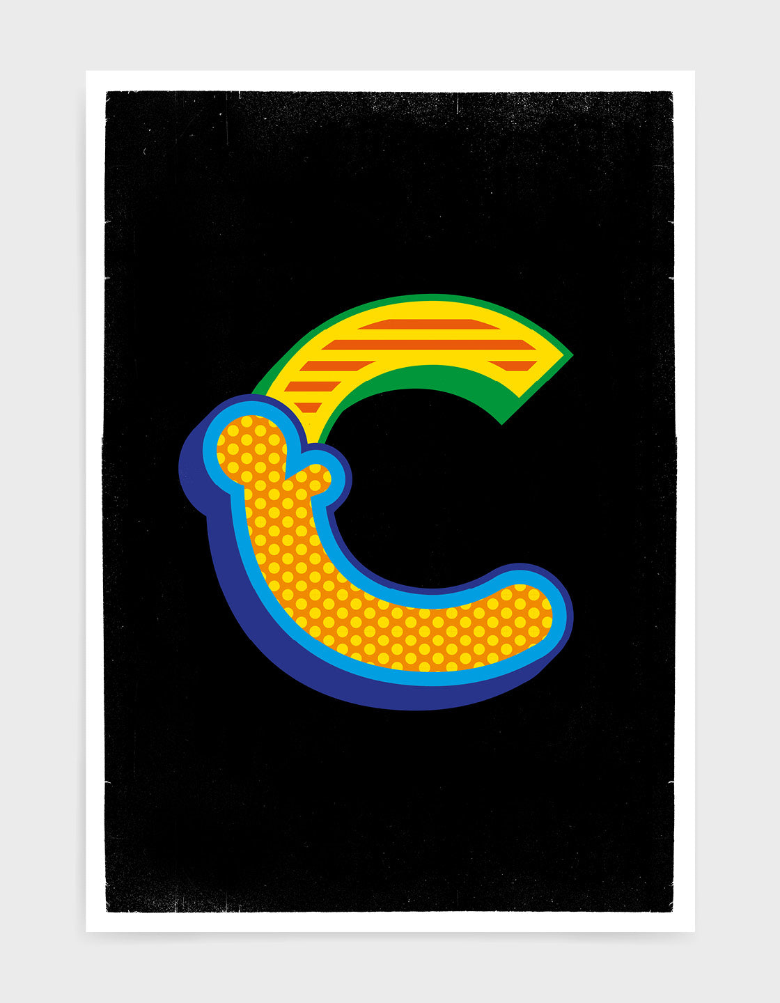 Circus Alphabet art print in black featuring customizable letters inspired by classic circus typography.