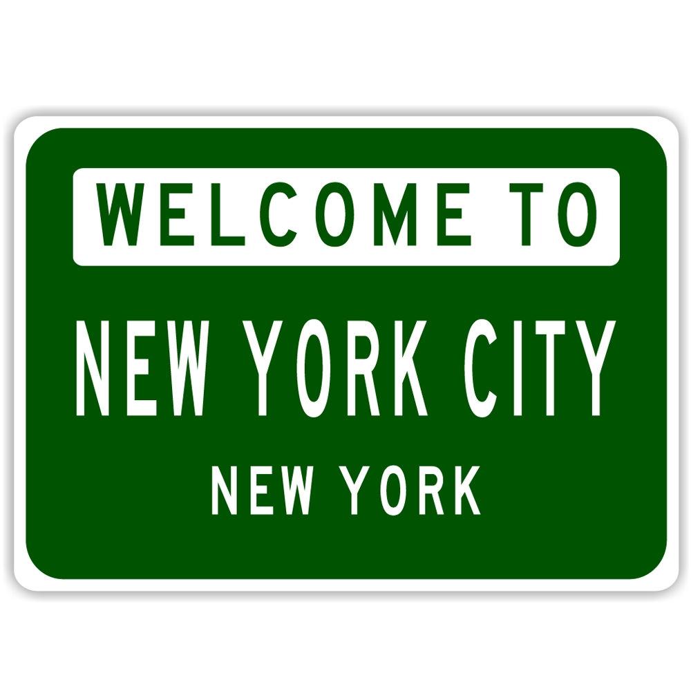 City Limit Welcome Sign made of high-quality aluminum, featuring customizable text and pre-drilled holes for easy mounting.