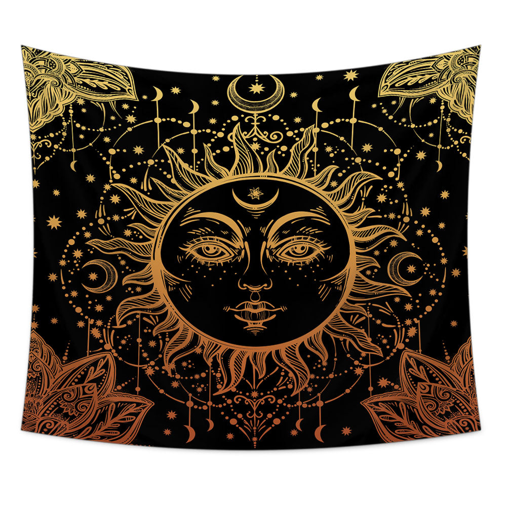 Classic SUN Tapestry featuring a vibrant psychedelic sun design, made from soft and durable polyester fabric, perfect for wall decor.