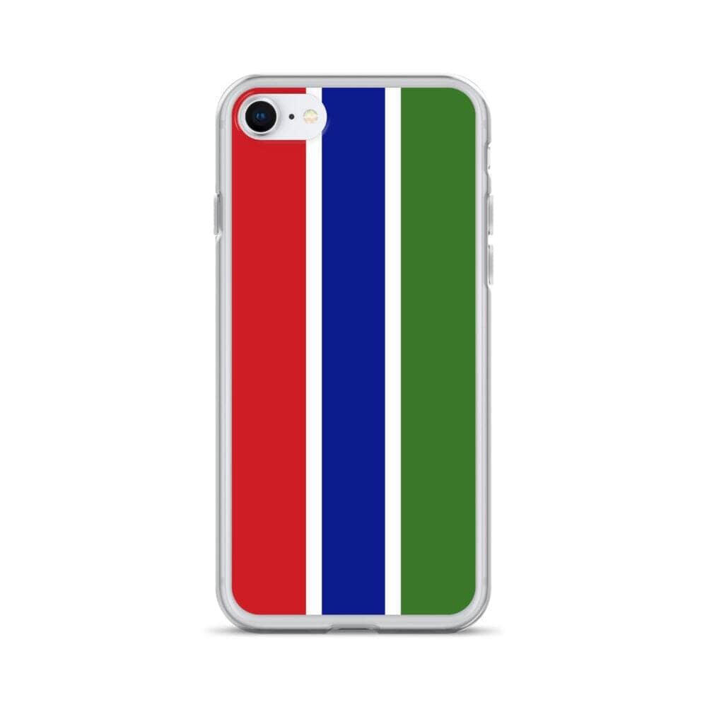 Coque de téléphone avec le drapeau de la Gambie, en plastique transparent et TPU, adaptée aux modèles d'iPhone 6 à 14 Pro Max.