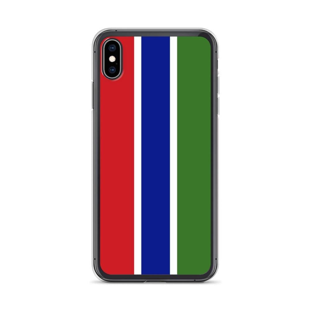 Coque de téléphone avec le drapeau de la Gambie, en plastique transparent et TPU, adaptée aux modèles d'iPhone 6 à 14 Pro Max.
