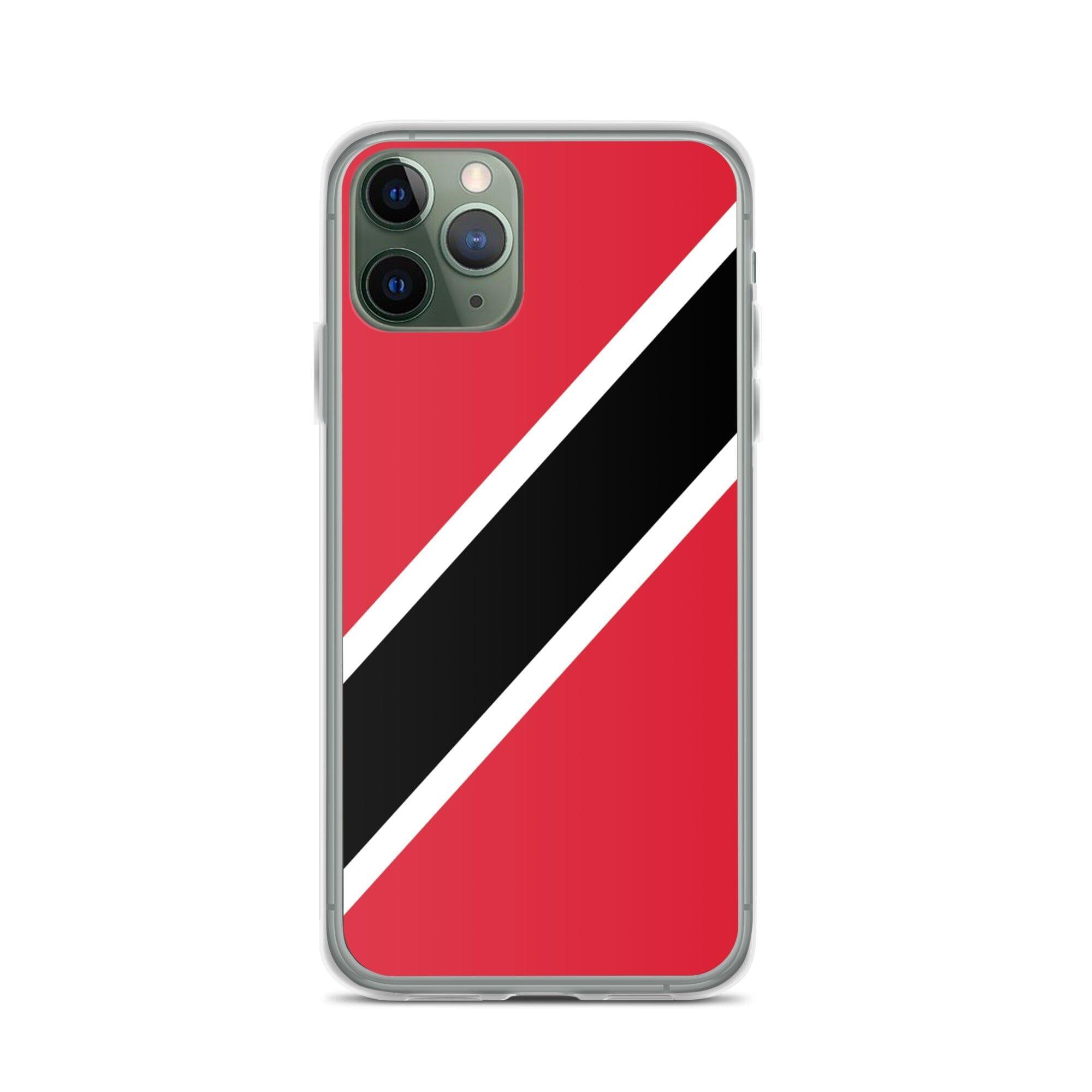 Coque de téléphone avec le drapeau de Trinité-et-Tobago, en plastique transparent et TPU, pour iPhone.