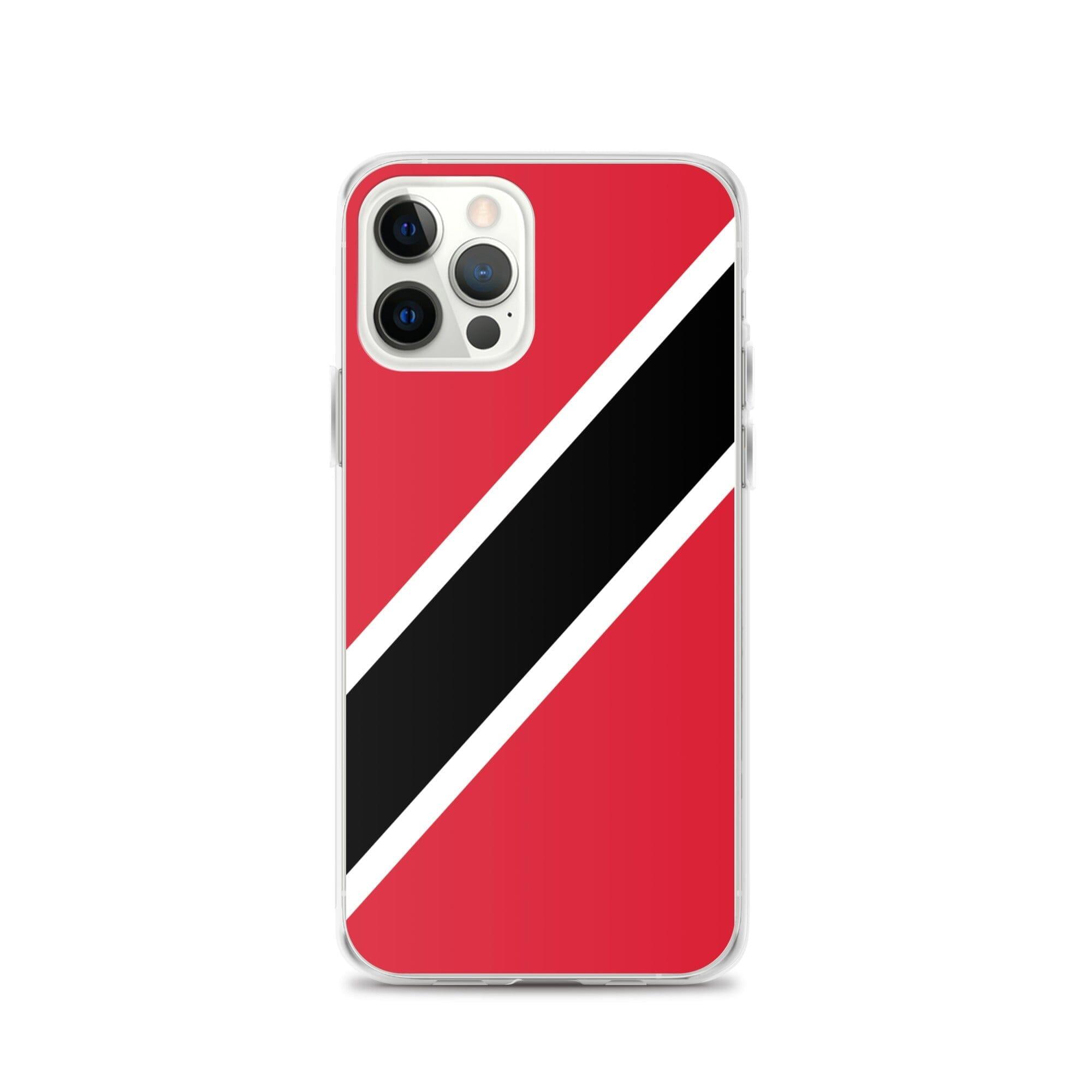 Coque de téléphone avec le drapeau de Trinité-et-Tobago, en plastique transparent et TPU, pour iPhone.