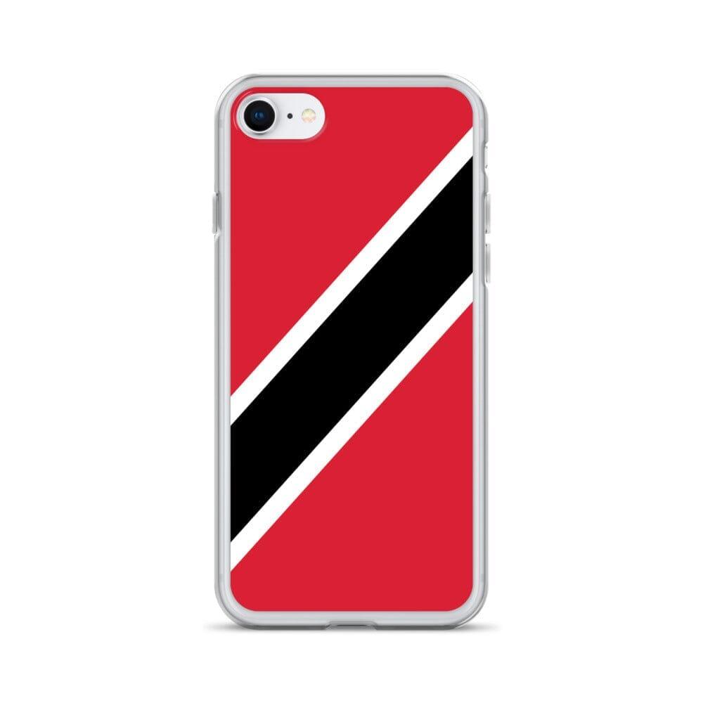 Coque de téléphone avec le drapeau de Trinité-et-Tobago, en plastique transparent et TPU, pour iPhone.