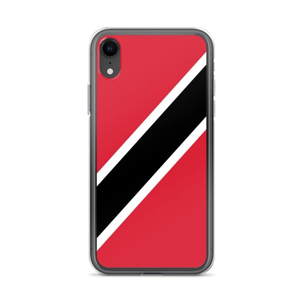 Coque de téléphone avec le drapeau de Trinité-et-Tobago, en plastique transparent et TPU, pour iPhone.