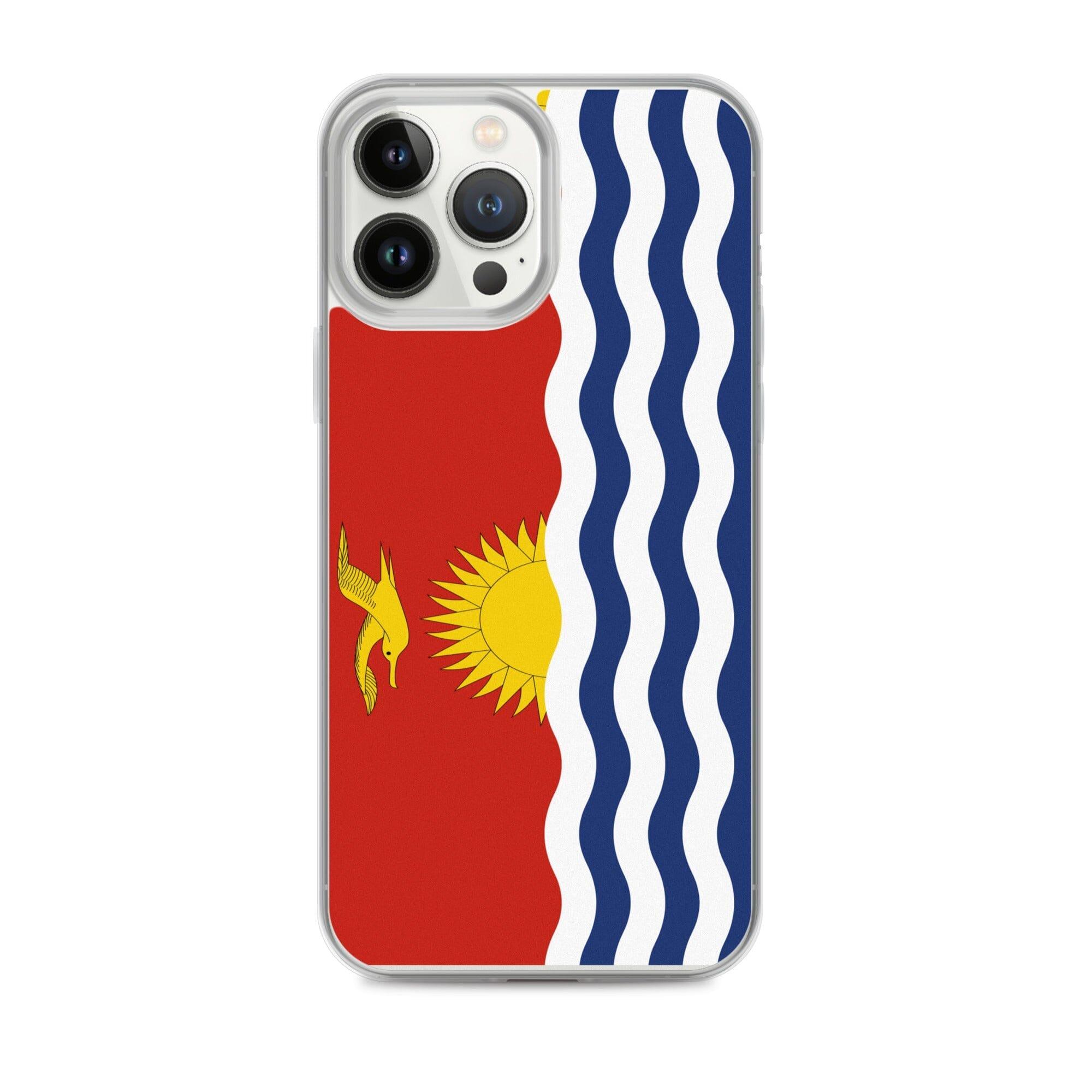 Coque de téléphone transparente avec le drapeau des Kiribati, offrant une protection élégante pour iPhone.