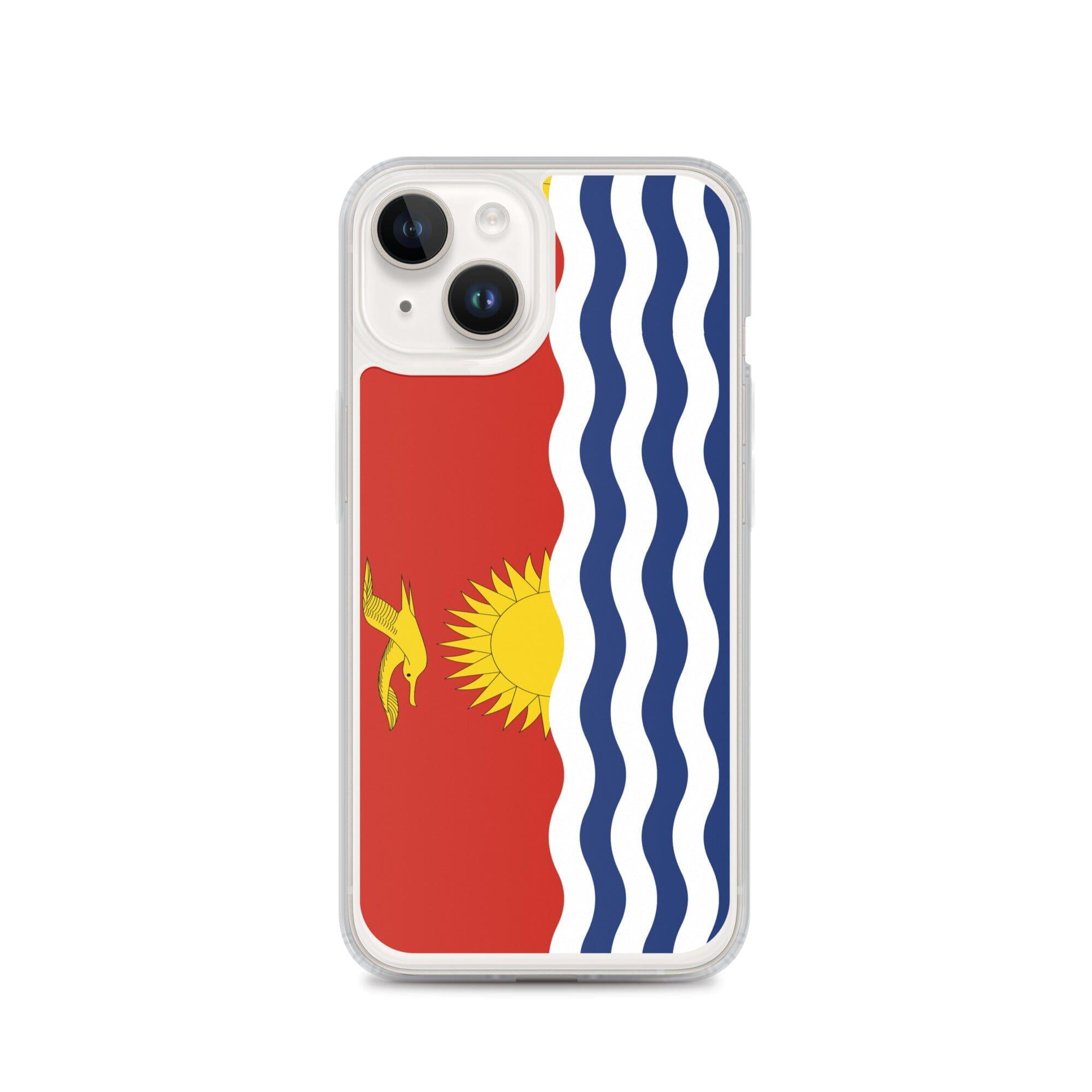 Coque de téléphone transparente avec le drapeau des Kiribati, offrant une protection élégante pour iPhone.