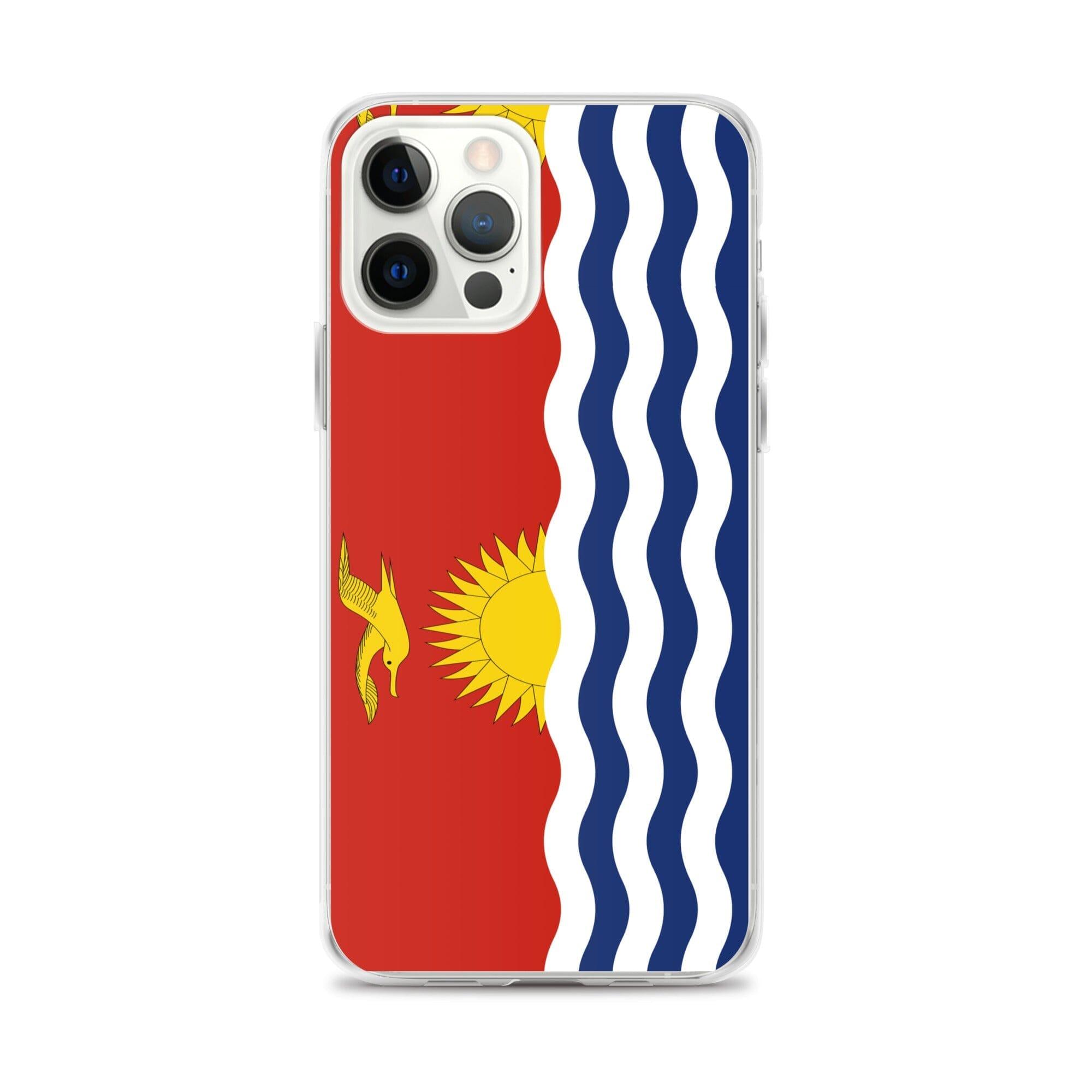 Coque de téléphone transparente avec le drapeau des Kiribati, offrant une protection élégante pour iPhone.