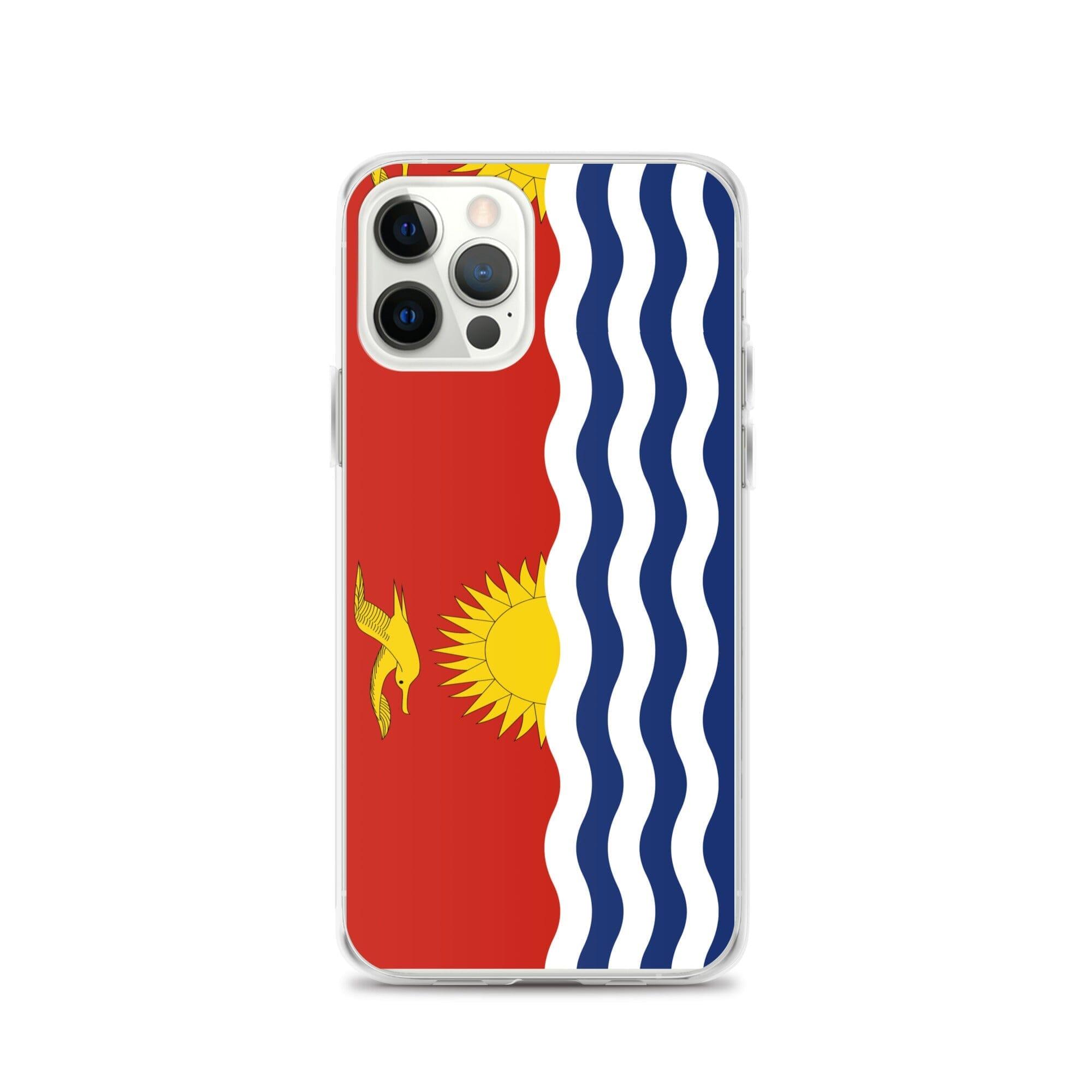 Coque de téléphone transparente avec le drapeau des Kiribati, offrant une protection élégante pour iPhone.